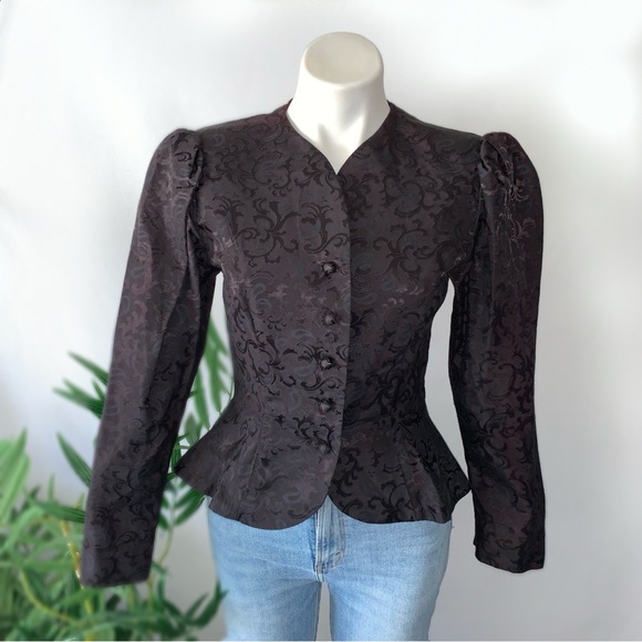 v i n t a g e :: Floral Damask Edwardian Dress Bolero Peplum Jacket Set - Picture 15 of 16